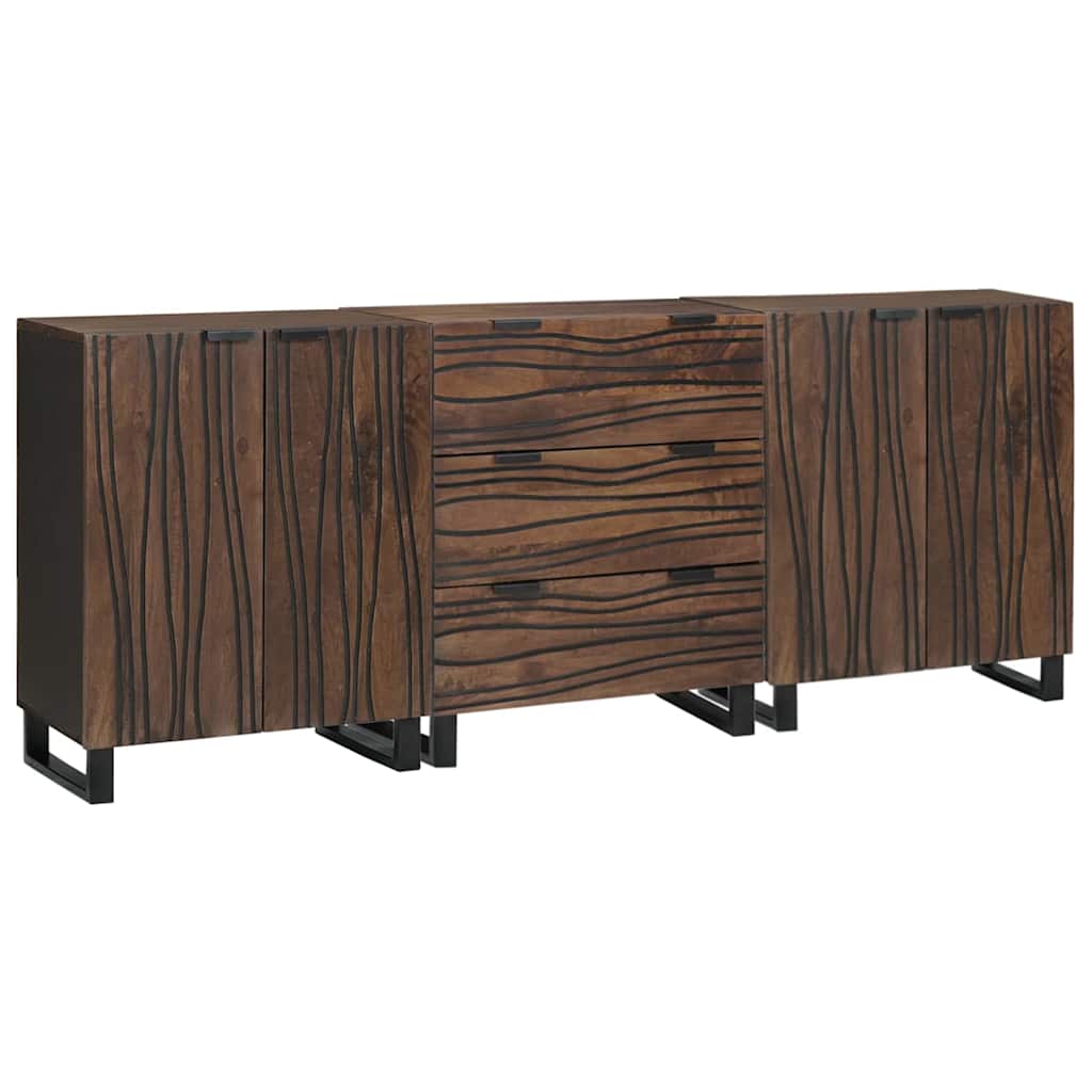 Badezimmermöbel-Set mit Schubladen 3 pcs Braun Holzwerkstoff