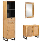 Badezimmer Sets mit Schubladen 3 pcs Natur Massivholz Mango