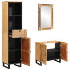 Badezimmer Sets mit Schubladen 3 pcs Natur Massivholz Mango