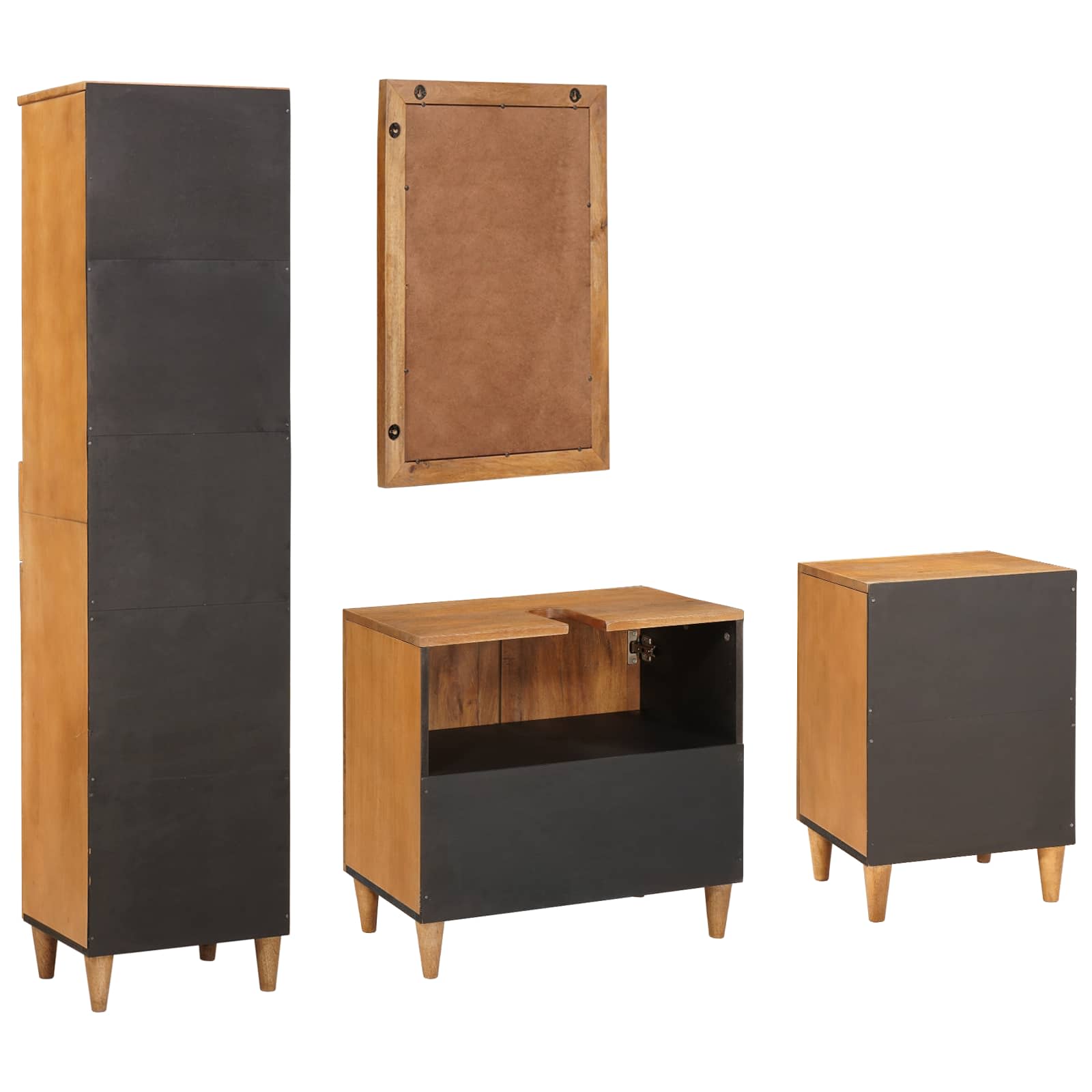 Badezimmermöbel-Set mit Schubladen 4 pcs Braun Holzwerkstoff