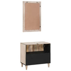 Badezimmermöbel-Set mit Regal mit Tür 2 pcs Weiß Holzwerkstoff