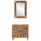 Badezimmermöbel-Set Wandmontiert 2 pcs Natur Massivholz Mango