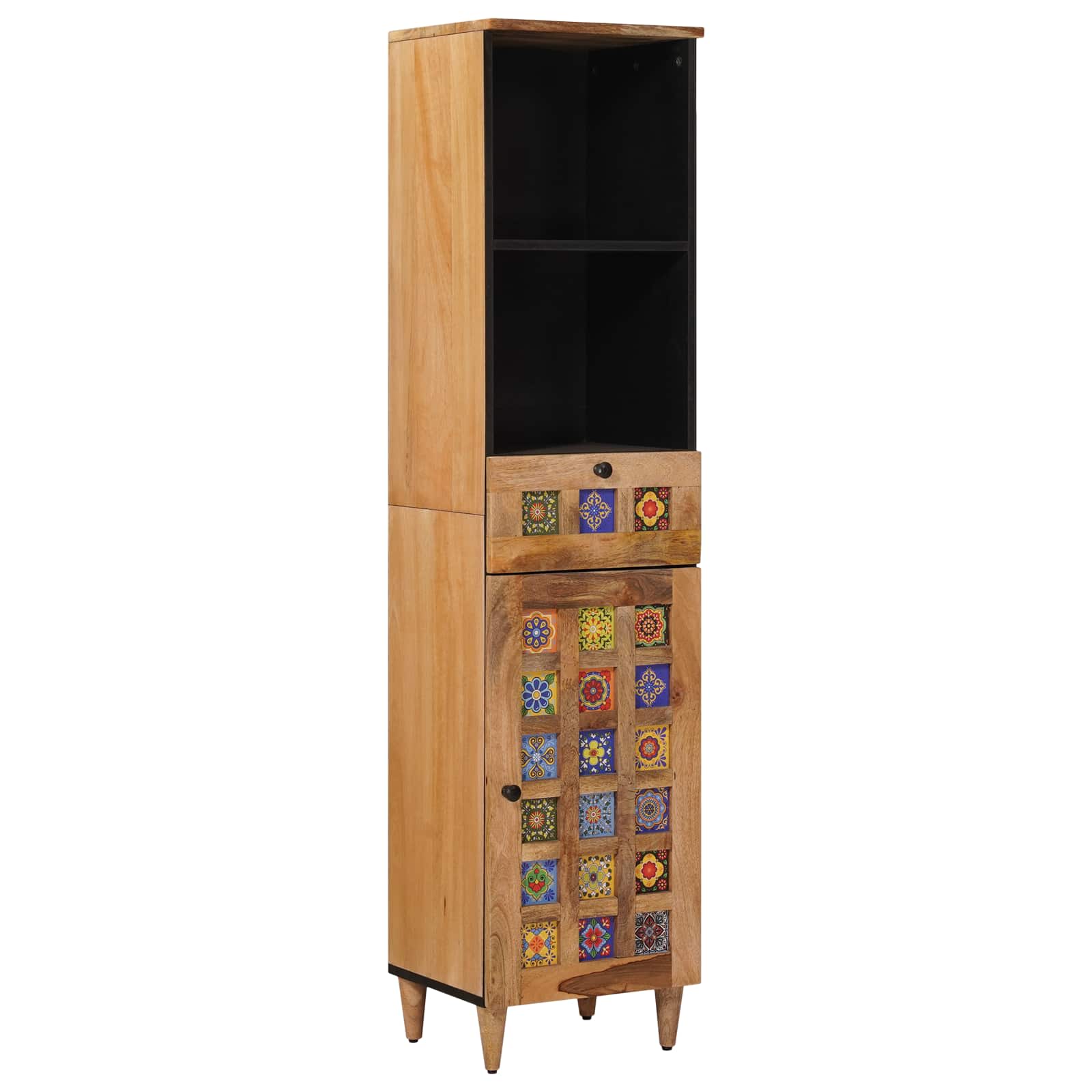 Badezimmermöbel-Set mit Schubladen 3 pcs Natur Massivholz Mango
