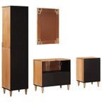 Badezimmermöbel-Set mit Schubladen 4 pcs Natur Massivholz Mango