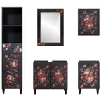 Badezimmerschrank-Set mit Schubladen 5 pcs Massivholz Mango