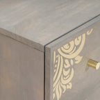 Badezimmerschrank-Set Wandmontiert 2 pcs Grau Massivholz Mango
