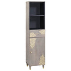 Badezimmerschrank-Set Wandmontiert 4 pcs Grau Massivholz Mango