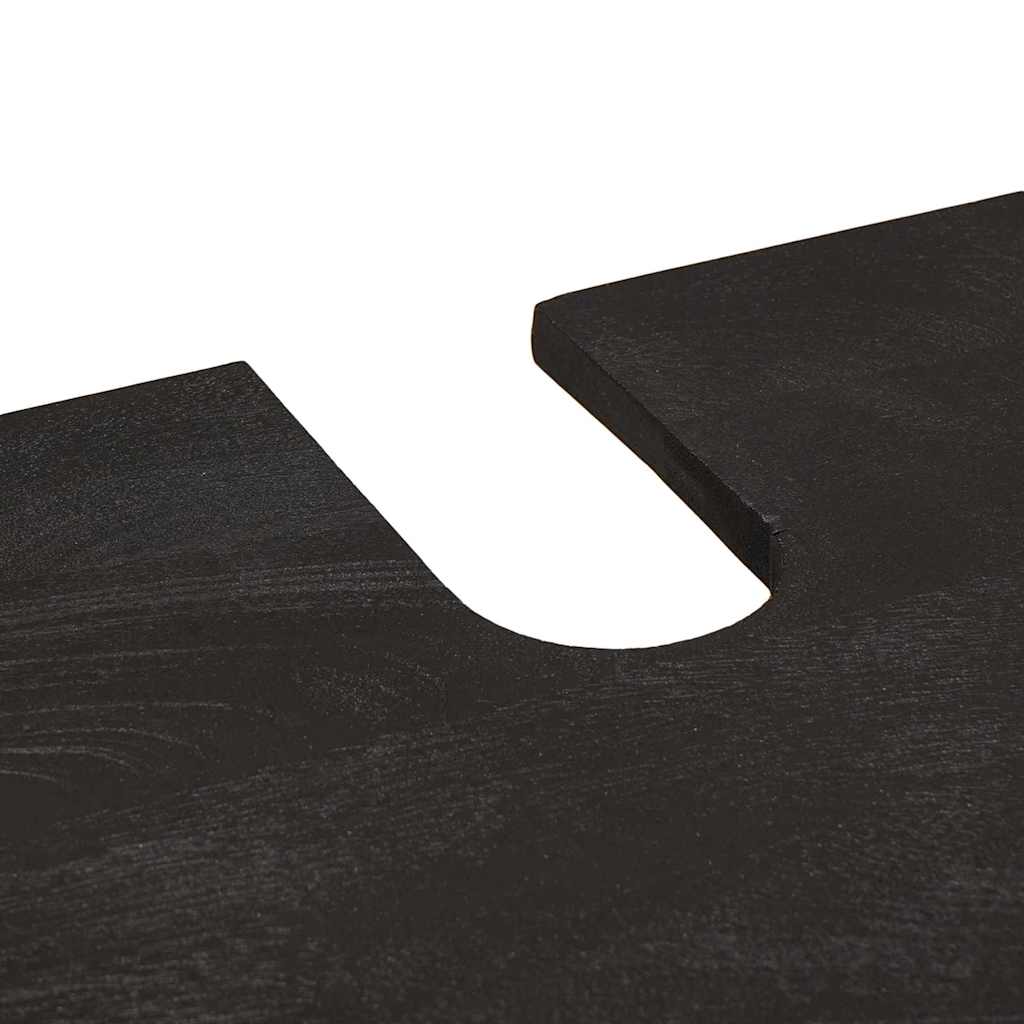 Badezimmerschrank-Set mit Tür 4 pcs Schwarz Massivholz Mango