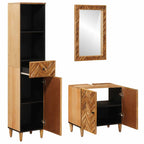 Badezimmerschrank-Set mit Schubladen 3 pcs Massivholz Mango