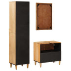 Badezimmerschrank-Set mit Schubladen 3 pcs Massivholz Mango