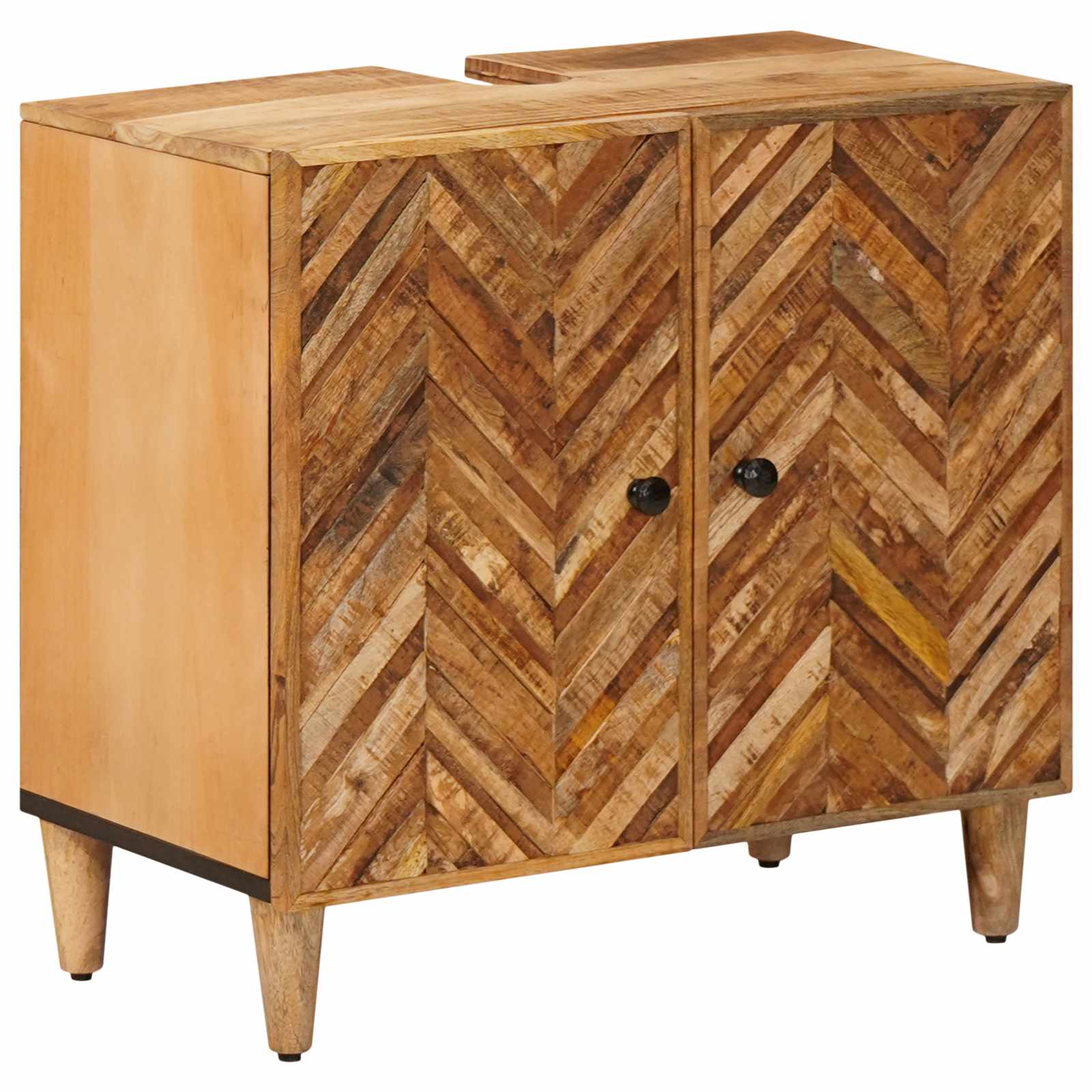 Badezimmerschrank-Set mit Schubladen 4 pcs Massivholz Mango