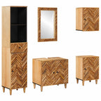 Badezimmerschrank-Set mit Schubladen 5 pcs Massivholz Mango