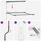 Markise Automatisch mit LEDs Weinrot 300x250 cm