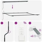 Markise Automatisch mit LEDs Weinrot 400x300 cm