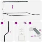 Markise Automatisch mit LEDs Weinrot 450x300 cm