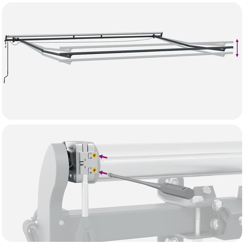 Markise Automatisch mit LEDs Braun 300x250 cm