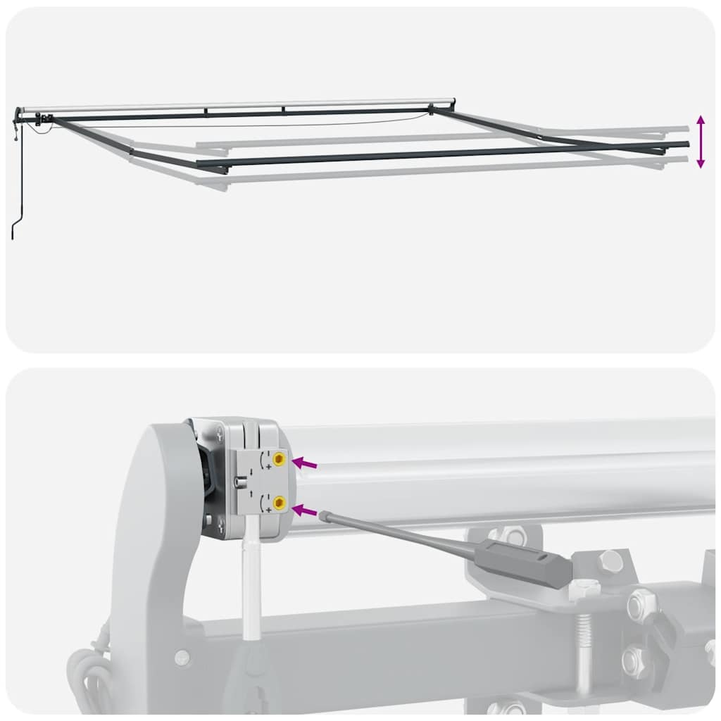 Markise Automatisch mit LEDs Braun 450x300 cm