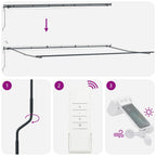 Markise Automatisch mit LEDs Braun 600x300 cm