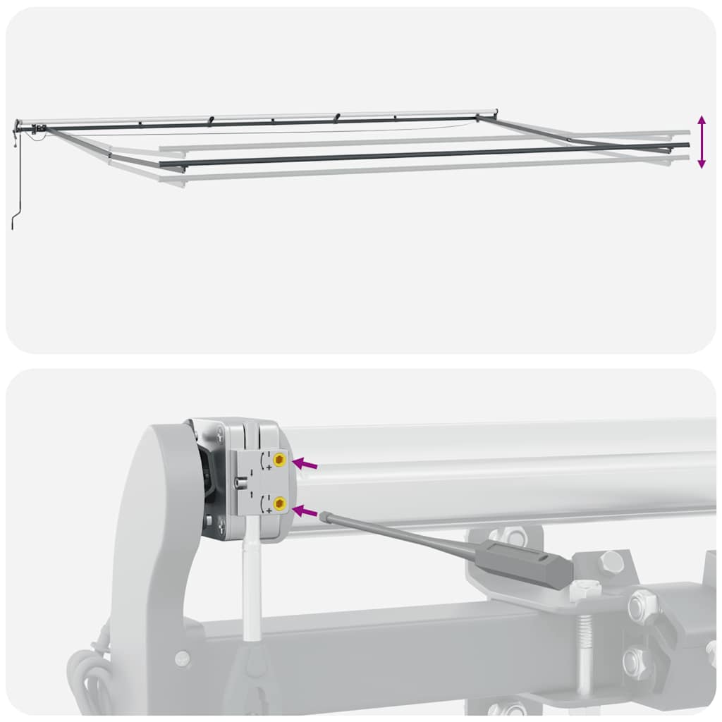 Markise Automatisch mit LEDs Braun 600x300 cm