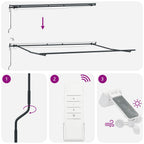 Markise Automatisch mit LEDs Anthrazit & Weiß 400x300 cm