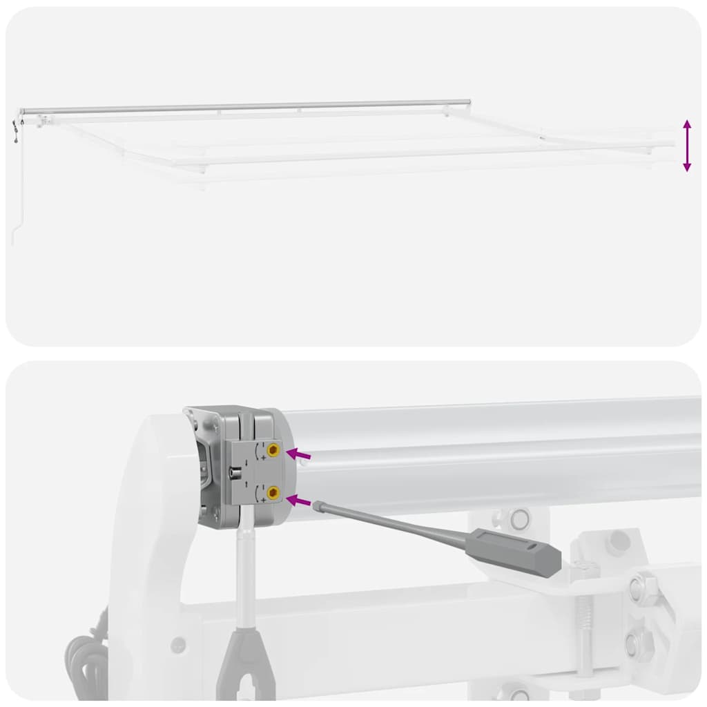 Markise Automatisch Anthrazit & Weiß 450x300 cm