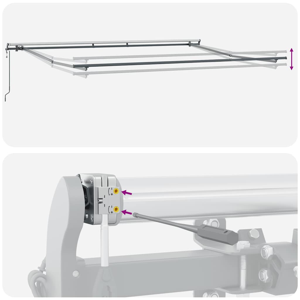 Markise Automatisch Anthrazit und Weiß 500x300 cm
