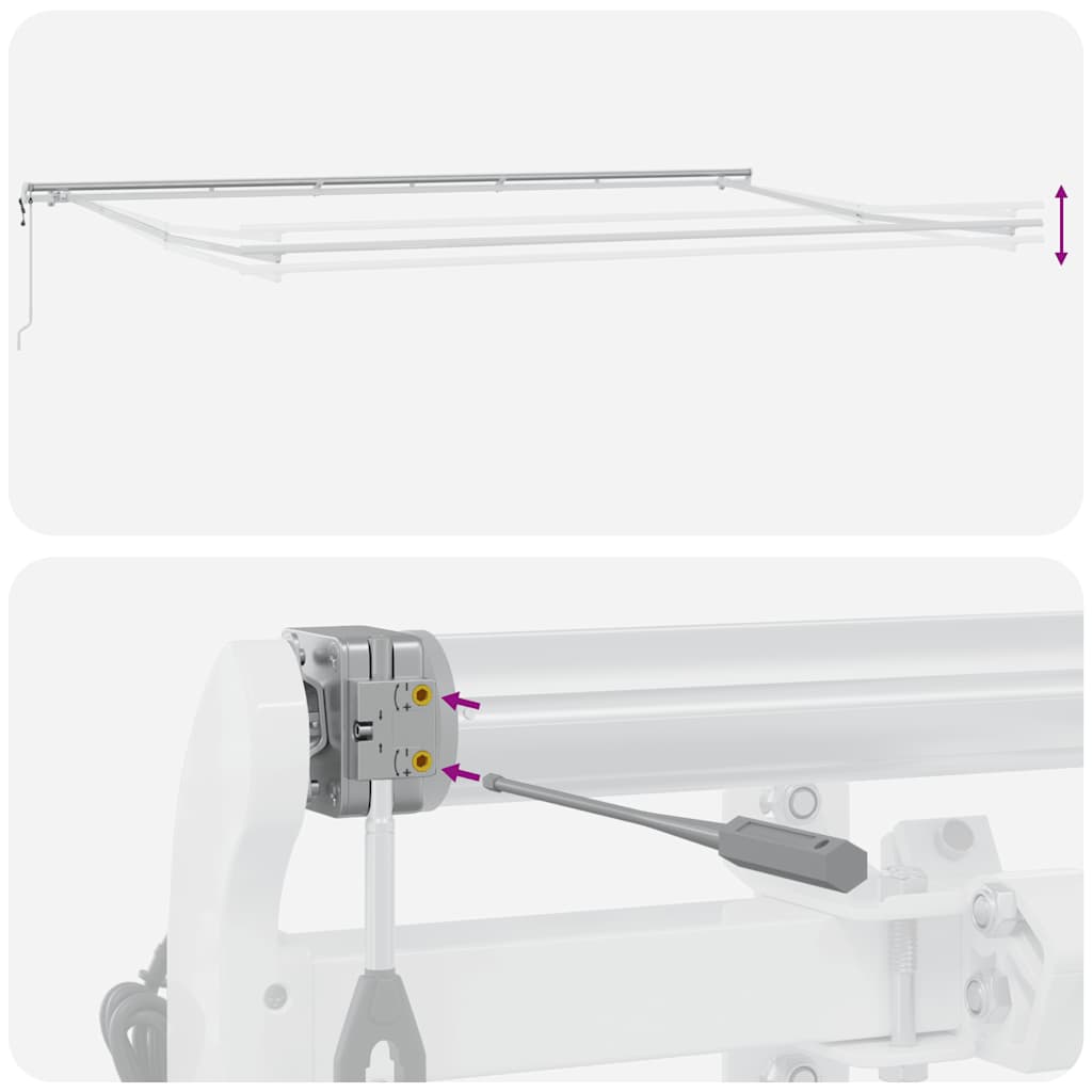 Markise Automatisch Einziehbar Anthrazit und Weiß 600x300 cm