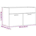 Waschbeckenunterschrank Betongrau 90x38,5x46 Holzwerkstoff