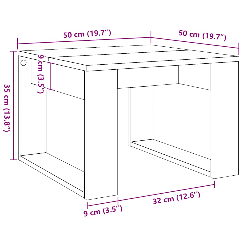 Beistelltisch Artisan-Eiche 50x50x35 cm Holzwerkstoff