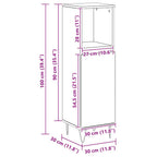 Badschrank Artisan-Eiche 30x30x100 cm Holzwerkstoff