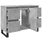 Waschbeckenunterschrank Betongrau 80x33x60 cm Holzwerkstoff
