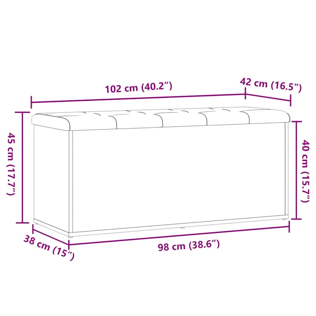 Aufbewahrungsbank Artisan-Eiche 102 x 42 x 45 cm Holzwerkstoff