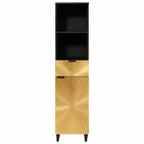 Badezimmerschrank mit Regal Schwarz und Gold 38 x 33 x 160 cm