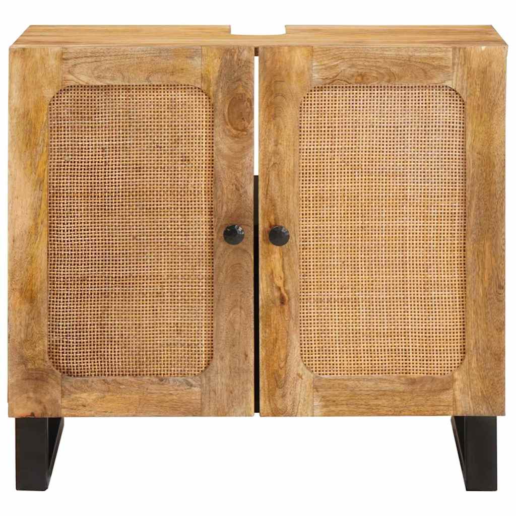 Waschbeckenschrank Braun 62 x 33 x 58 cm Massivholz Mango