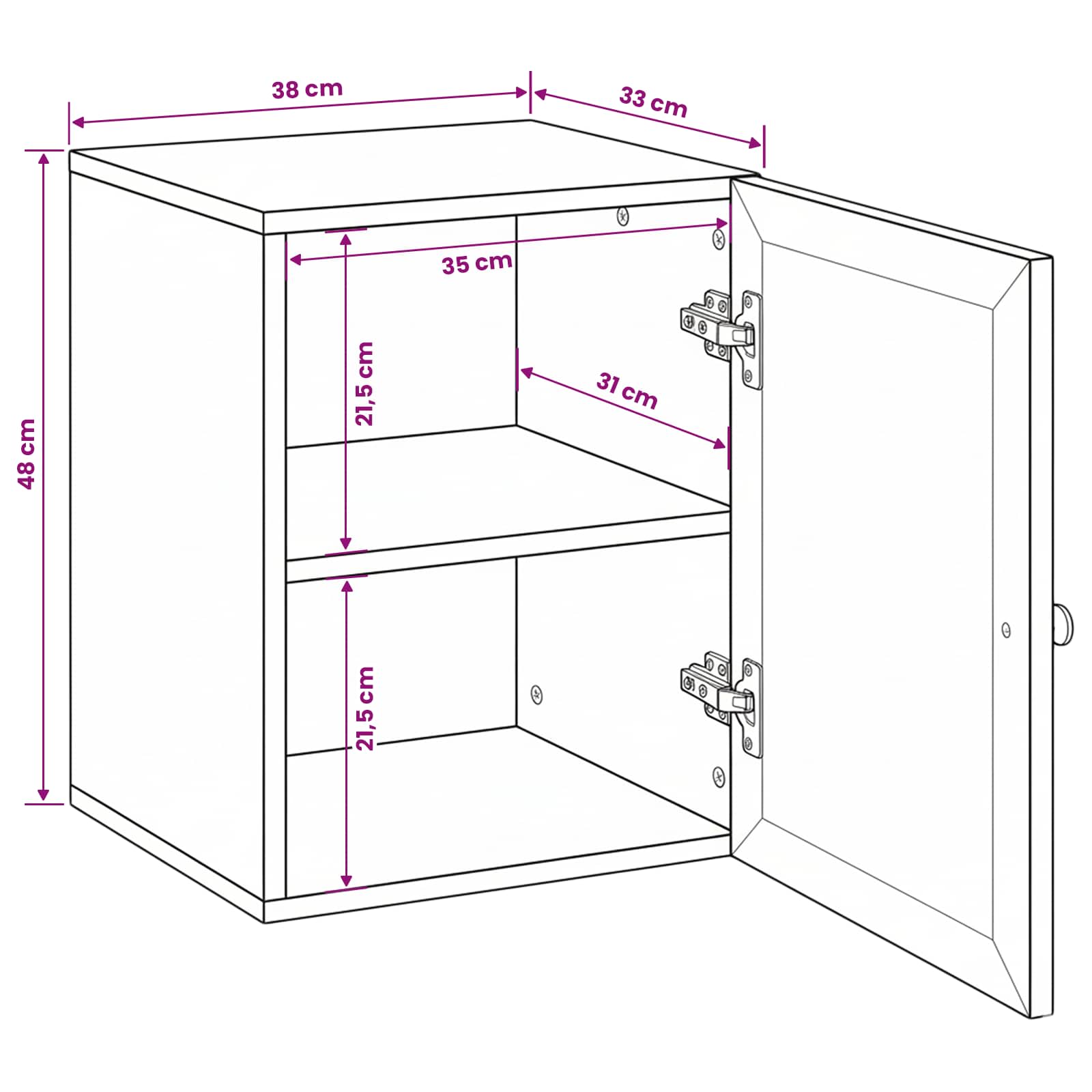 Badezimmerschrank Hellbraun 38 x 33 x 48 cm Holzwerkstoff