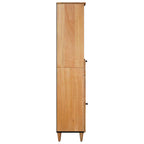 Badezimmerschrank Natur 38 x 33 x 160 cm Massivholz Mango