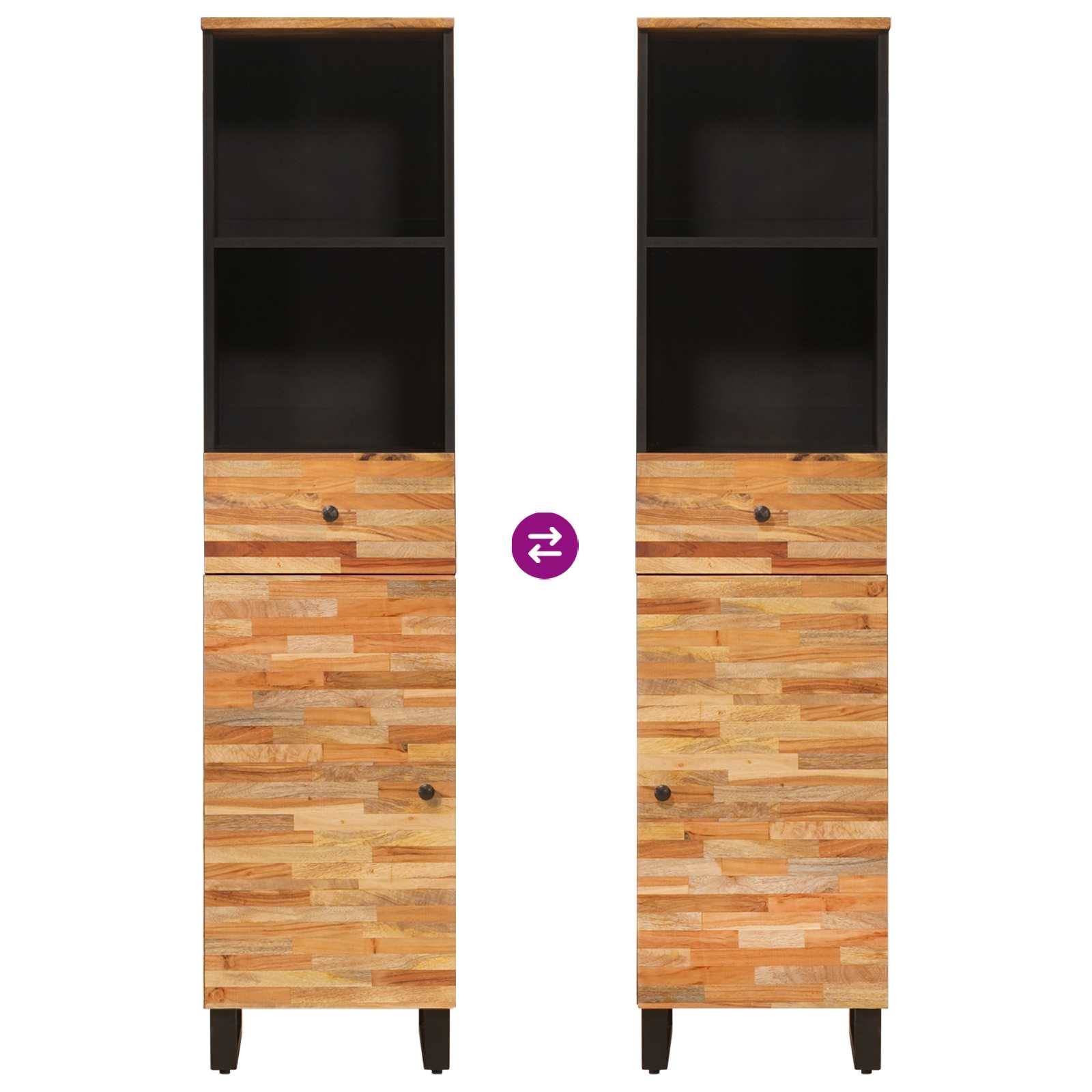 Badezimmerschrank mit Schubladen Artisan-Eiche 38 x 33 x 160 cm