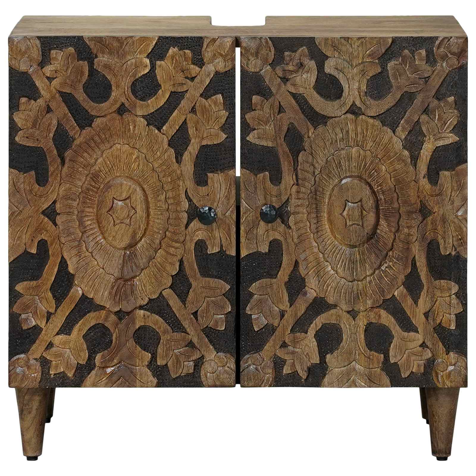 Waschbeckenschrank Braun 62 x 33 x 58 cm Massivholz Mango