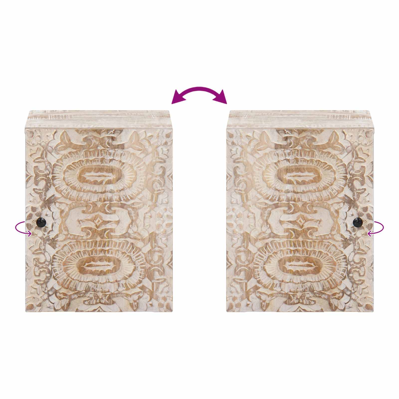 Badezimmer Hängeschrank Weiß 38 x 33,5 x 48 cm Massivholz Mango