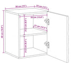 Badezimmer Hängeschrank Weiß 38 x 33,5 x 48 cm Massivholz Mango