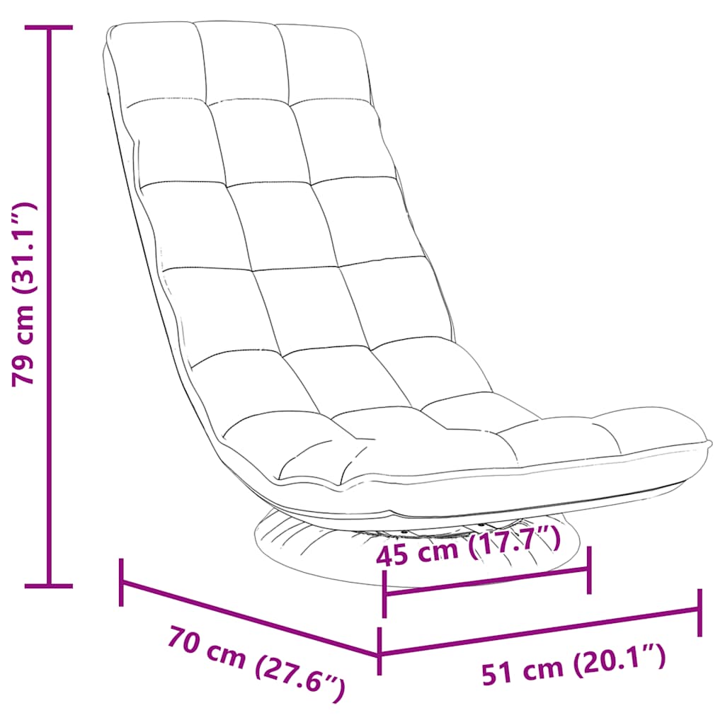 Bodenstuhl Drehbar Leinen 70x51x79 cm