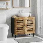 Waschbeckenunterschrank Braun und Schwarz 62 x 33 x 58 cm