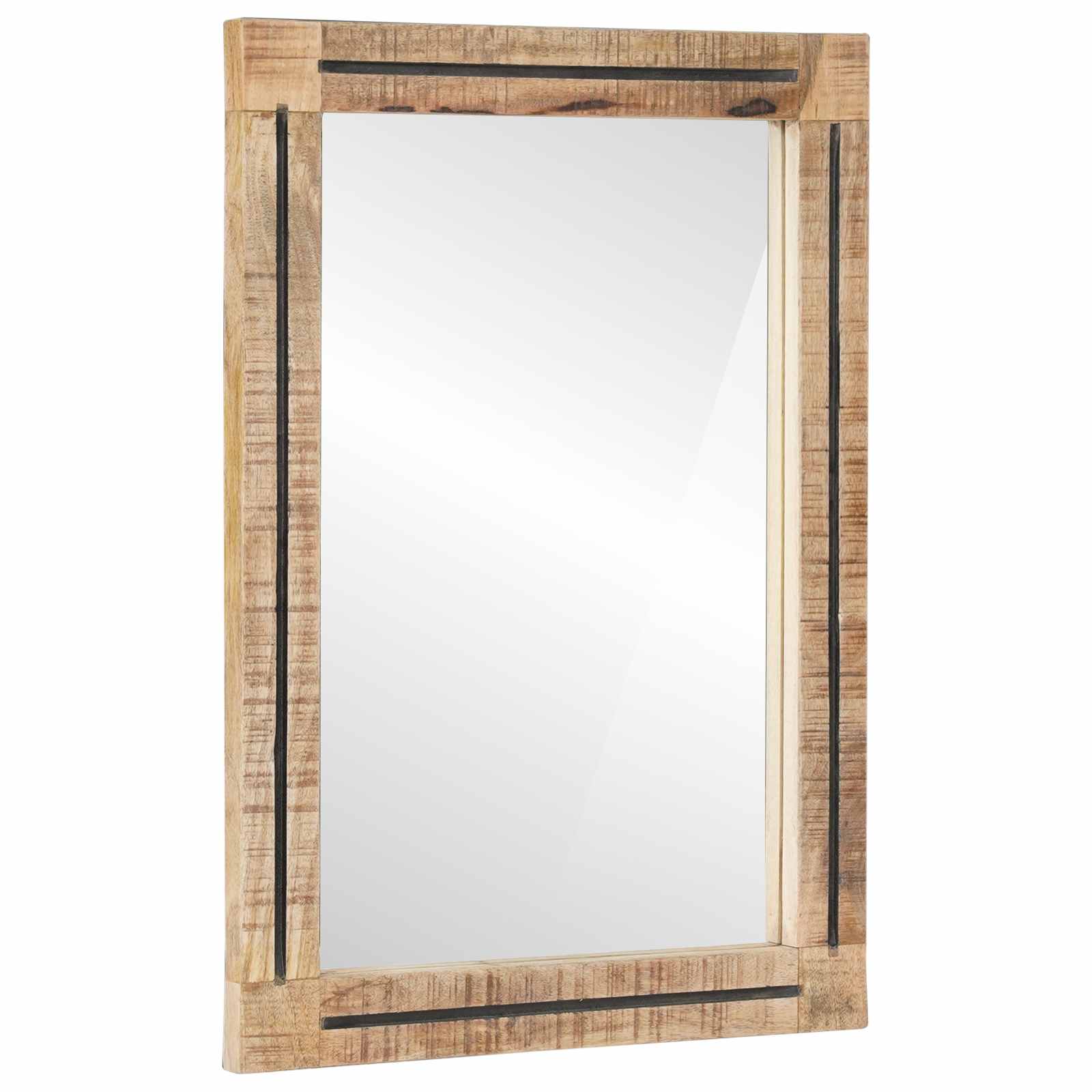 Spiegel Wandmontiert Braun und Schwarz 70 x 50 x 3 cm Glas
