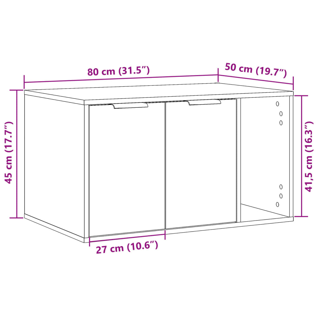 Katzenklo Sonoma Eiche 80x50x45 cm Holzwerkstoff