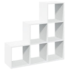 Raumteiler Bücherregal 3-stufig Weiß 99x29x99 cm Holzwerkstoff