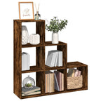 Raumteiler-Bücherregal 3 Etagen Räuchereiche 99x29x99 cm