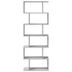 Raumteiler-Bücherregal 6 Etagen Grau Sonoma 70x24x193 cm