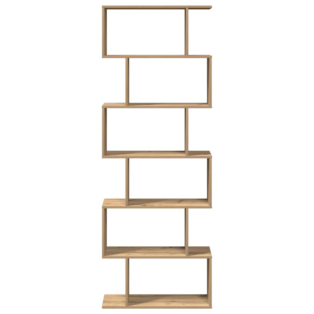 Raumteiler-Bücherregal 6 Etagen Artisan-Eiche 70x24x193 cm