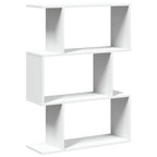 Raumteiler Bücherregal 3-stufig Weiß 70x24x97 cm Holzwerkstoff