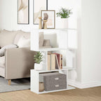 Raumteiler Bücherregal 3-stufig Weiß 70x24x97 cm Holzwerkstoff